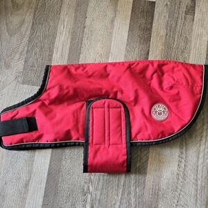 GF Pet Size L Red Reflective Elasto-Fit Dog Puffer Jacket Coat